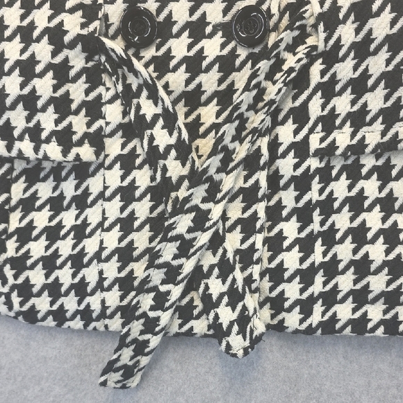 Cejon Houndstooth Cape Poncho Black White Wool Blend M/L NWT - Picture 5 of 13